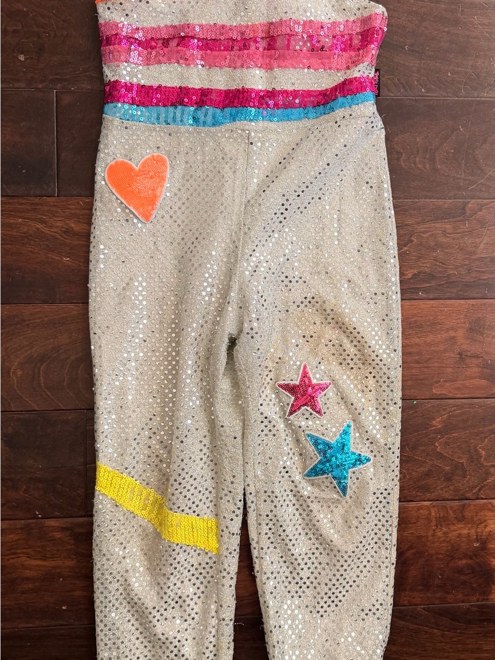 JoJo Siwa Sequin Jumpsuit with Pink, Teal, Yellow, Orange Accents